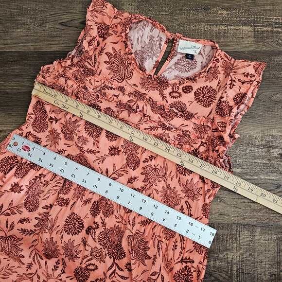 Universal Thread Floral Ruffled Flutter Sleeve Sleeveless A-Line Maxi Dress, M - Picture 4 of 12